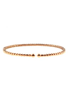 Bangle with Single Row of Micro-Prong Set Round Diamonds in 18k Rose Gold