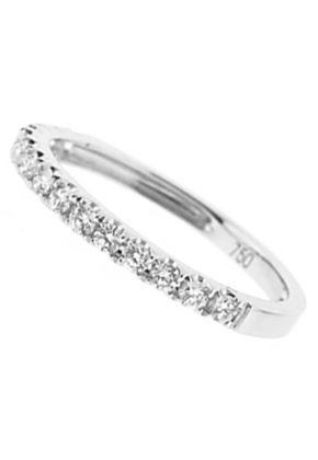 Single Row Band with Micro-Prong Set Round Diamonds in 18k White Gold