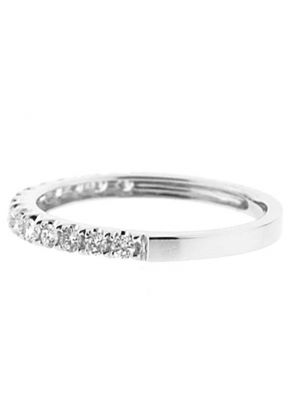 Single Row Band with Micro-Prong Set Round Diamonds in 18k White Gold
