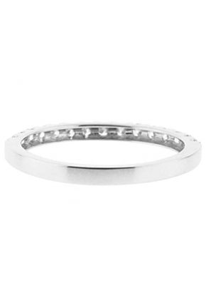Single Row Band with Micro-Prong Set Round Diamonds in 18k White Gold