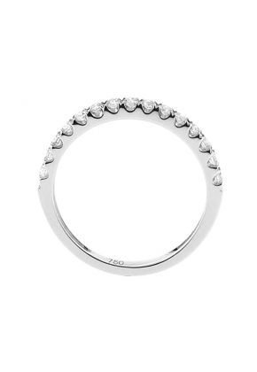 Single Row Band with Micro-Prong Set Round Diamonds in 18k White Gold