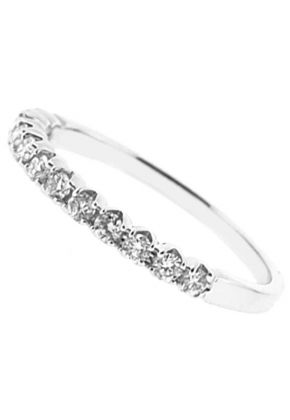 Single Row Band with Round Diamonds Set in 18k White Gold