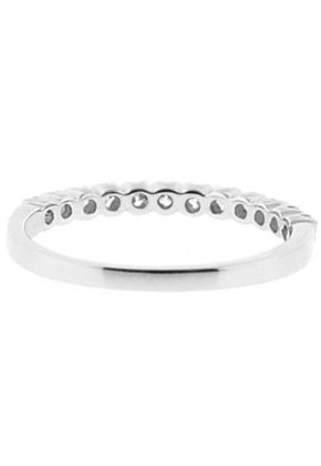 Single Row Band with Round Diamonds Set in 18k White Gold