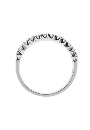 Single Row Band with Round Diamonds Set in 18k White Gold