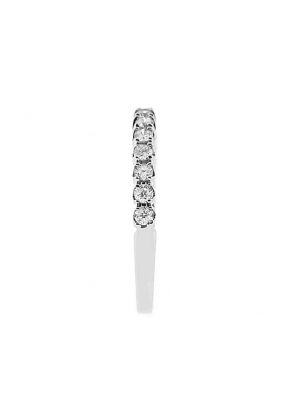 Single Row Band with Round Diamonds Set in 18k White Gold