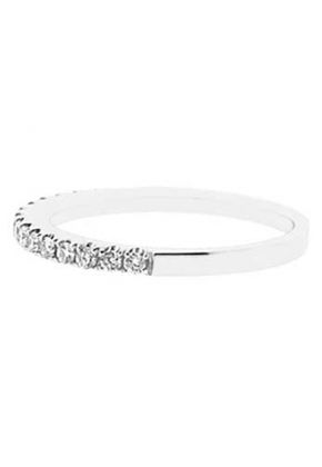 Single Row Band with Round Diamonds Set in 18k White Gold