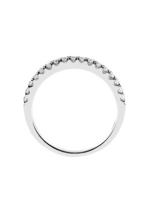 Single Row Band with Round Diamonds Set in 18k White Gold