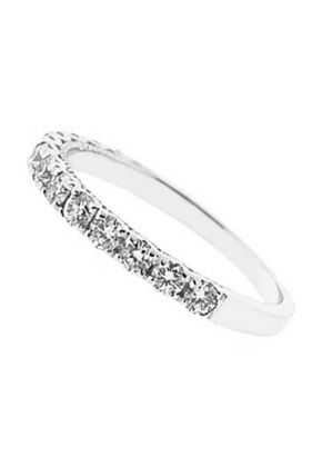 Single Row Micro-Prong Set Band with Round Diamonds in 18k White Gold