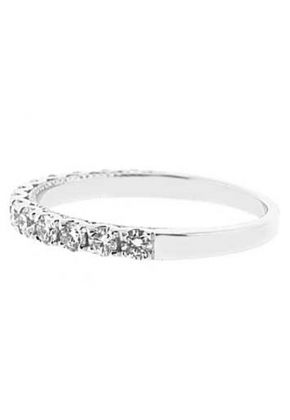 Single Row Micro-Prong Set Band with Round Diamonds in 18k White Gold
