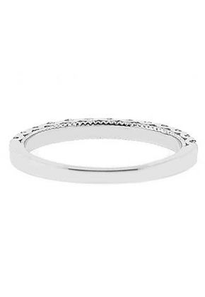 Single Row Micro-Prong Set Band with Round Diamonds in 18k White Gold