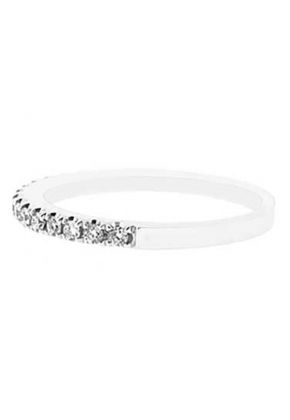 Single Row Band with Round Diamonds Set in 18k White Gold