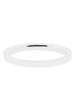 Single Row Band with Round Diamonds Set in 18k White Gold