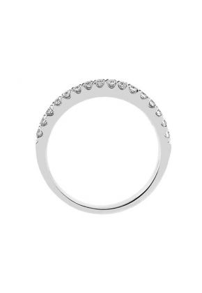 Single Row Band with Round Diamonds Set in 18k White Gold