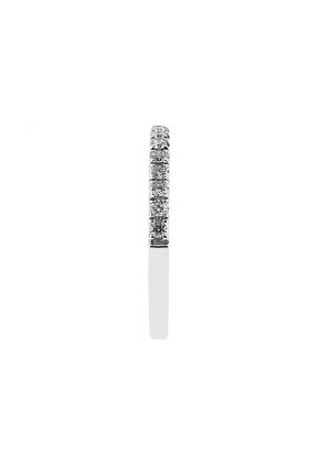 Single Row Band with Round Diamonds Set in 18k White Gold