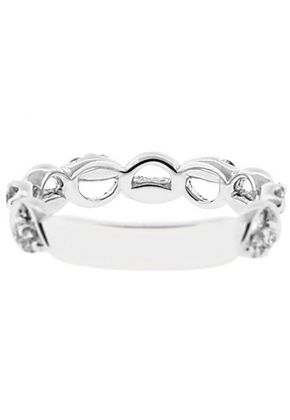 Diamond Prong Set Twist Wedding Band in 18K White Gold