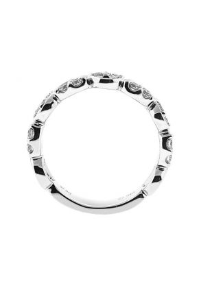 Diamond Prong-Set Twist Wedding Band in 18K White Gold