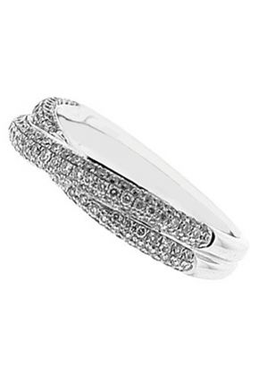 Diamond Twist Braided Wedding Band in 18K White Gold