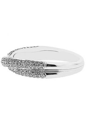 Diamond Twist Braided Wedding Band in 18K White Gold