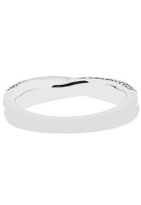 Diamond Twist Braided Wedding Band in 18K White Gold