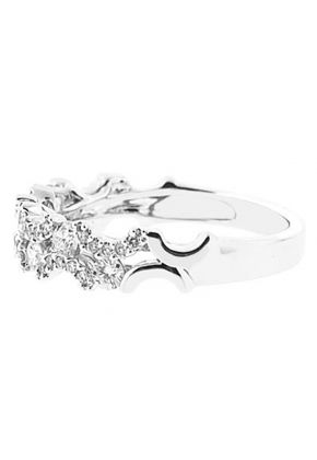 Diamond Prong Set Wedding Band in 18K White Gold