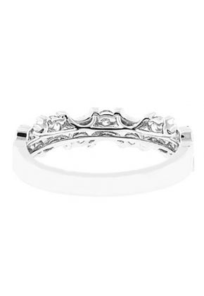 Diamond Prong Set Wedding Band in 18K White Gold