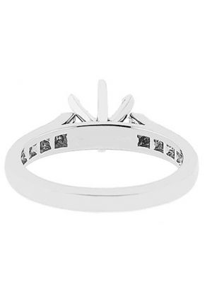 Semi-Mount Engagement Ring with Pav?? Set Diamonds in 18k White Gold