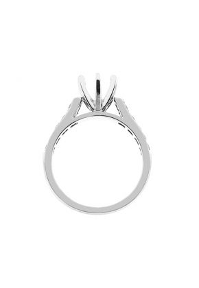 Semi-Mount Engagement Ring with Pav?? Set Diamonds in 18k White Gold