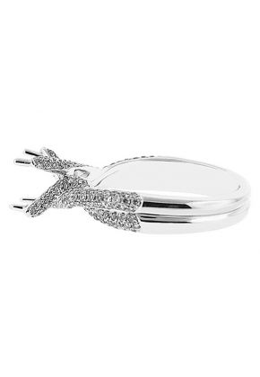 Crossover Twist Shank Semi-Mount Engagement Ring with Pav?? Set Round Diamonds Set in 18k White Gold