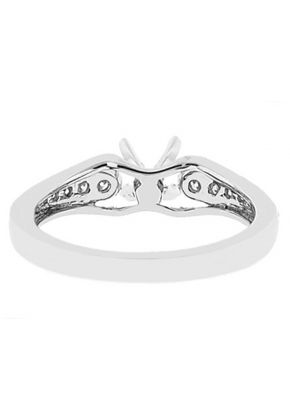 Semi-Mount Engagement Ring with Pav?? Set Diamonds Bordered by Beaded Milgrain in 18k White Gold