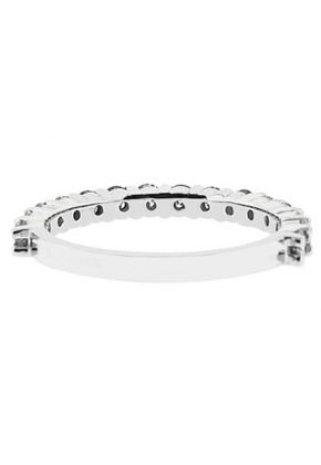 Diamond Prong Set Single Row Wedding Band in 14K White Gold