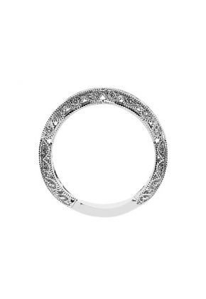 Eternity Band with Graduated Channel Set Diamonds and Beaded Milgrain in 18k White Gold