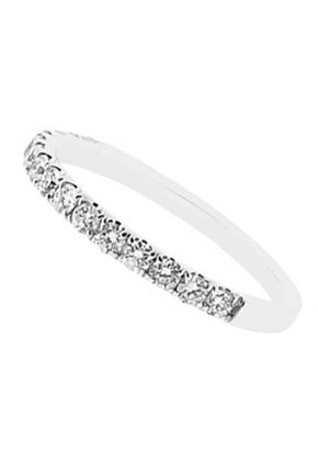 Single Row Micro-Prong Set Band with Round Diamonds in 18k White Gold
