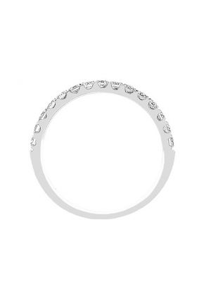 Single Row Micro-Prong Set Band with Round Diamonds in 18k White Gold