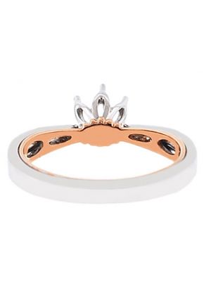 Two-Tone Solitaire Engagement Ring with 18k White Gold Outside and Rose Gold Inside