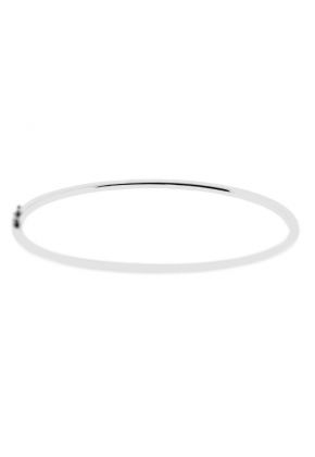 Bangle with Single Row of Micro-Prong Set Round Diamonds in 18k White Gold