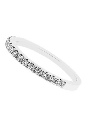 Single Row Band with Round Diamonds Set in 18k White Gold