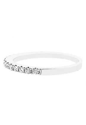 Single Row Band with Round Diamonds Set in 18k White Gold