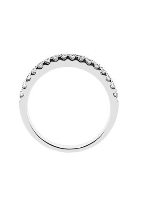 Single Row Band with Round Diamonds Set in 18k White Gold