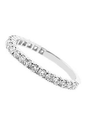 Single Row Micro-Prong Set Band with Round Diamonds in 18k White Gold