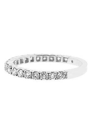 Single Row Micro-Prong Set Band with Round Diamonds in 18k White Gold