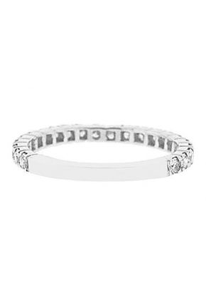Single Row Micro-Prong Set Band with Round Diamonds in 18k White Gold