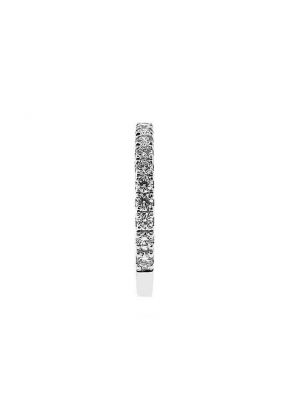 Single Row Micro-Prong Set Band with Round Diamonds in 18k White Gold