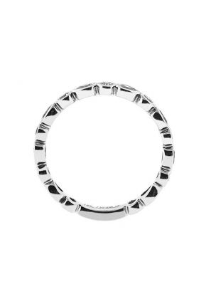 Bezel Set Eternity Band with Pear and Round Shaped Diamonds in 18k White Gold