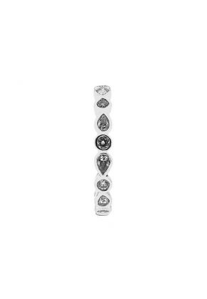 Bezel Set Eternity Band with Pear and Round Shaped Diamonds in 18k White Gold