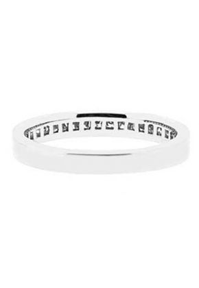 Single Row Channel Set Band with Princess Cut Diamonds in 18k White Gold