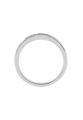 Single Row Channel Set Band with Princess Cut Diamonds in 18k White Gold