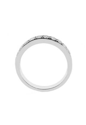 Diamond Prong Set Wedding Band in 18K White Gold