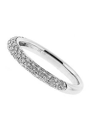 Single Row Pav?? Set Band with Round Diamonds in 18k White Gold