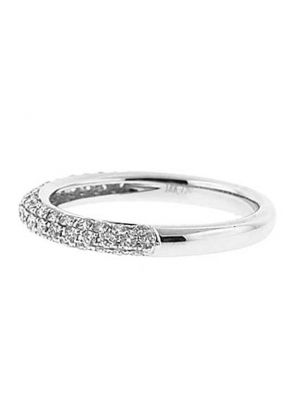 Single Row Pav?? Set Band with Round Diamonds in 18k White Gold