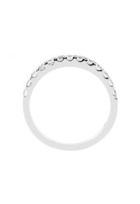 Single Row Micro-Prong Set Band with Round Diamonds in 18k White Gold